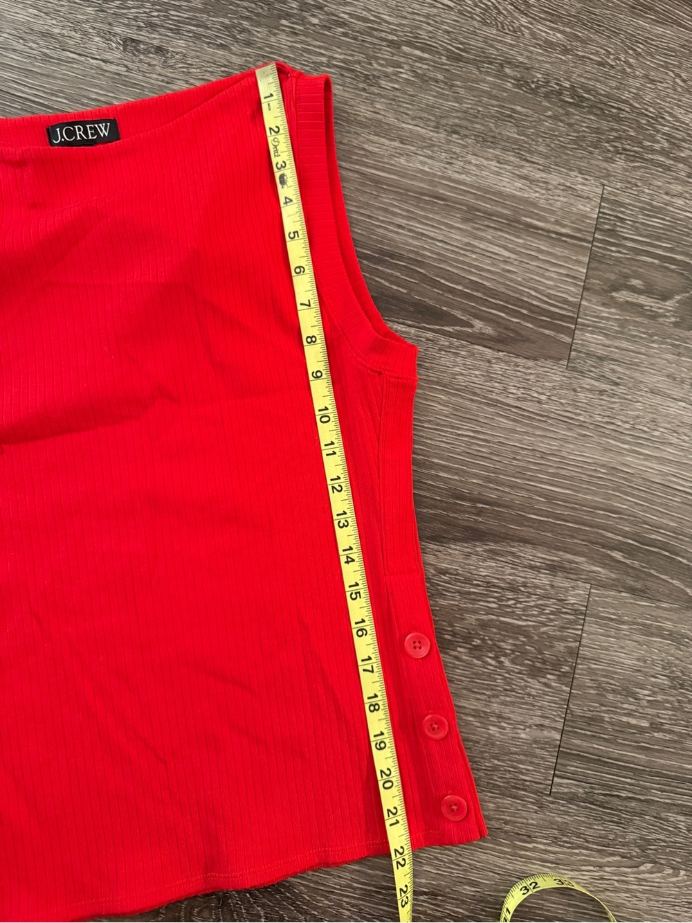 J. Crew Red Ribbed Button Tank New - Picture 4 of 5